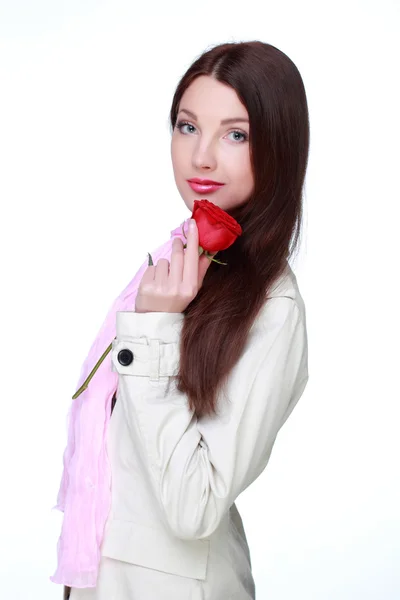 Chica con una rosa — Foto de Stock