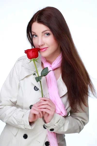 Mädchen mit einer Rose — Stockfoto