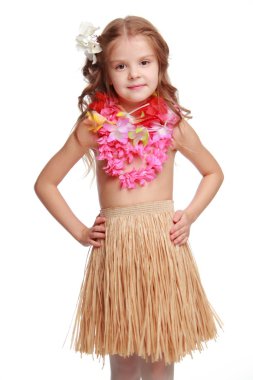 Hawaiian hula dansçı kız