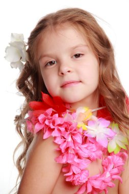 Hawaiian hula dansçı kız