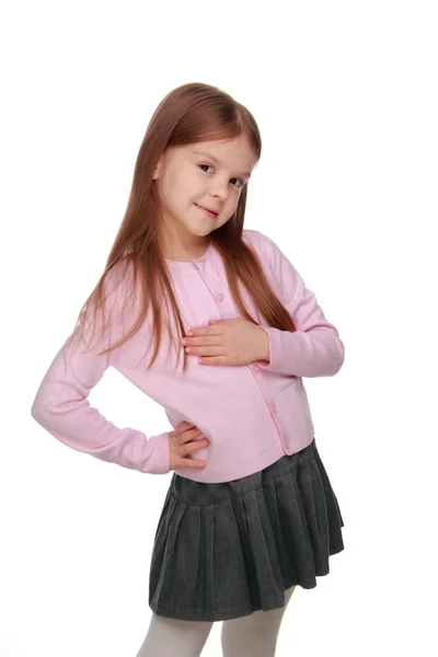 Smajlík školačka na bílém pozadí — Stock fotografie