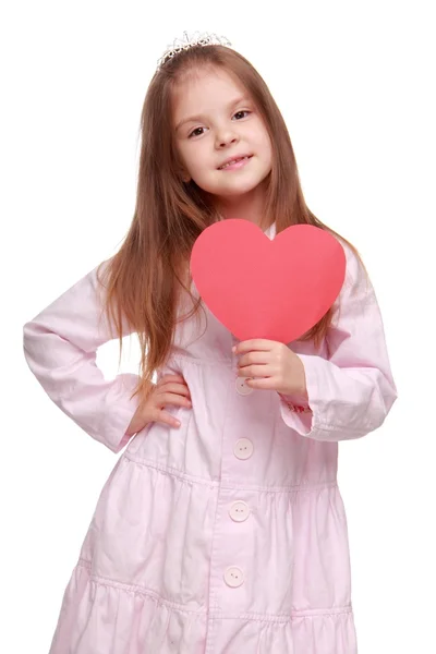 Bambina con un cuore — Foto Stock