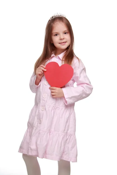 Bambina con un cuore — Foto Stock