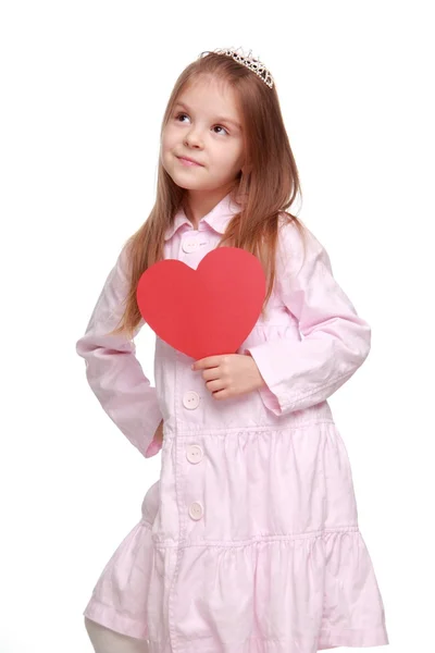 Meisje met een hart — Stockfoto