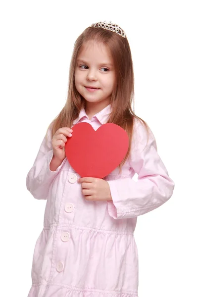 Meisje met een hart — Stockfoto