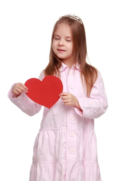 Niña con corazón — Foto de Stock