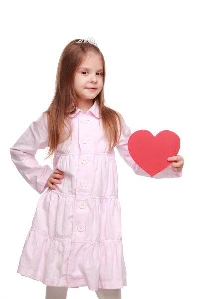 Little girl with a heart — Stock Photo, Image