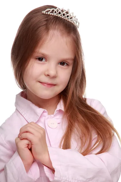 Menina bonito com coroa princesa — Fotografia de Stock