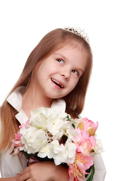 Ragazzina con un bouquet — Foto Stock