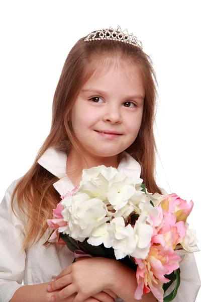 Meisje met een boeket — Stockfoto