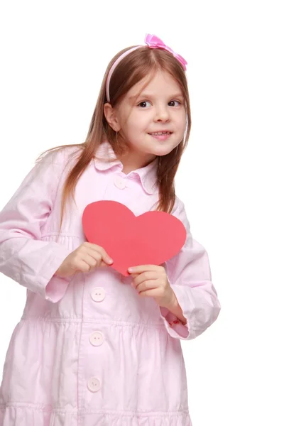 Κοριτσάκι με μια καρδιά — Φωτογραφία Αρχείου