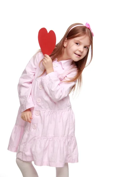 Niña con corazón — Foto de Stock