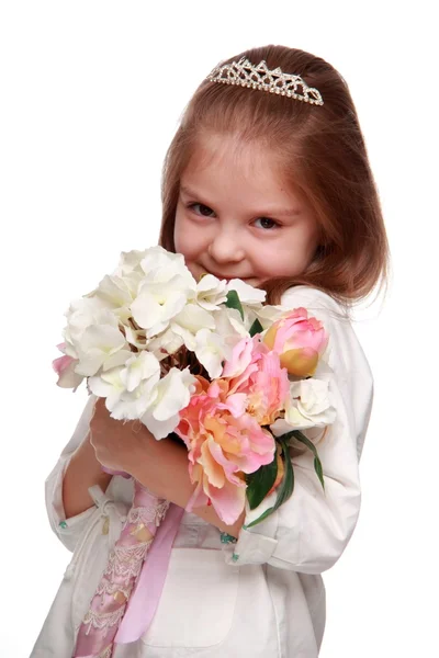 Niña con un ramo — Foto de Stock