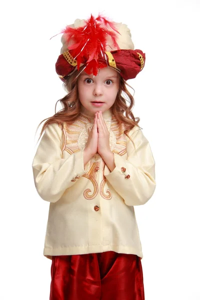 Mädchen als Sultan verkleidet — Stockfoto