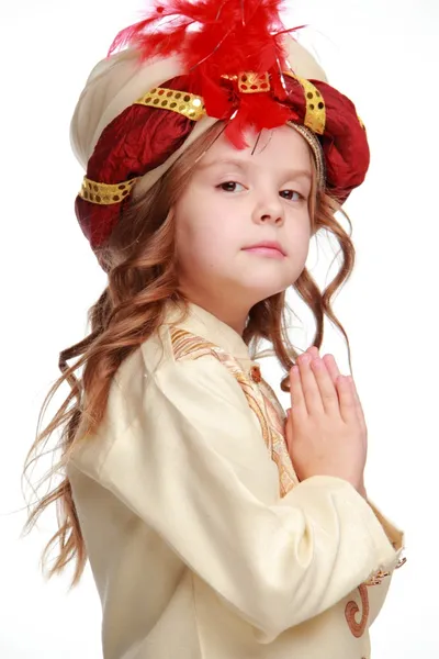 Girl dressed as sultan — Stock Photo, Image