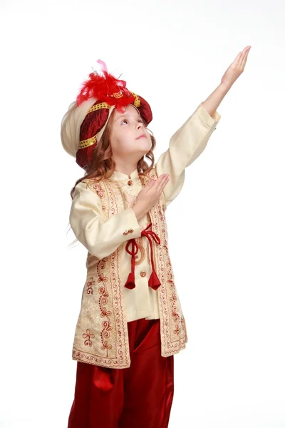 Girl dressed as sultan — Stock Photo, Image