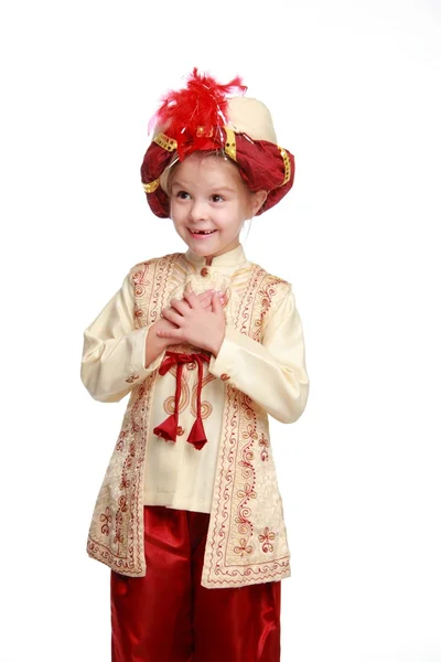 Dívka oblečená jako sultán — Stock fotografie