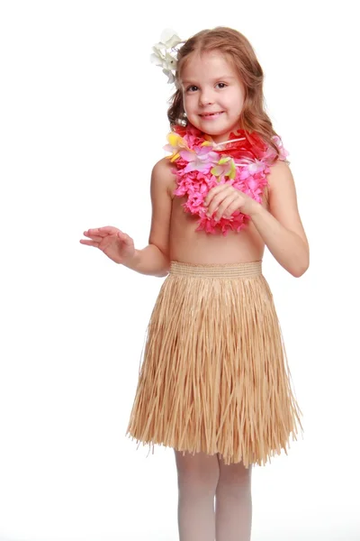 Hawaiano hula ballerina ragazza — Foto Stock