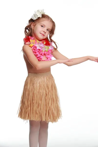 Hawaiano hula ballerina ragazza — Foto Stock