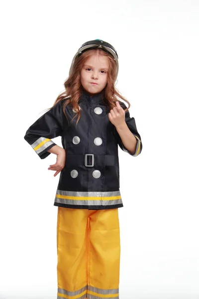 Chica feliz bombero —  Fotos de Stock