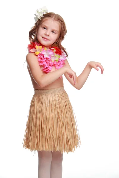Hawaiian Hula Dancer Girl Stock Image
