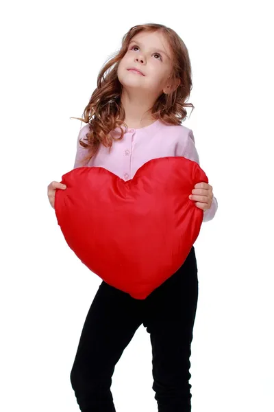 Menina com um coração — Fotografia de Stock