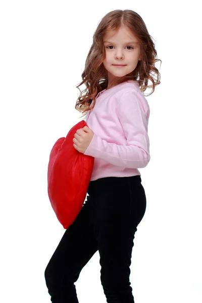 Little girl with a heart — Stock Photo, Image