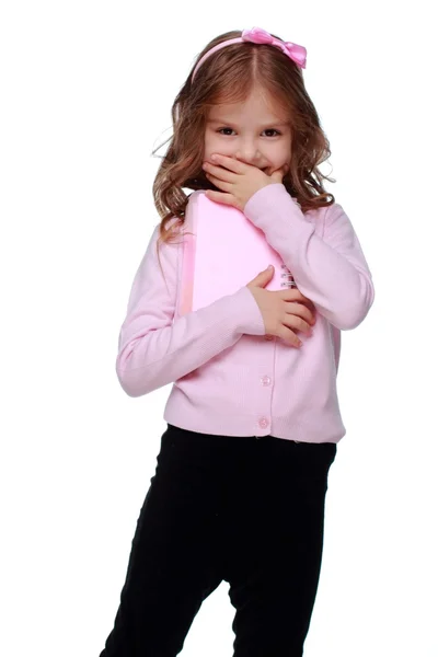 Schoolgirl with notebook — Stock Photo, Image