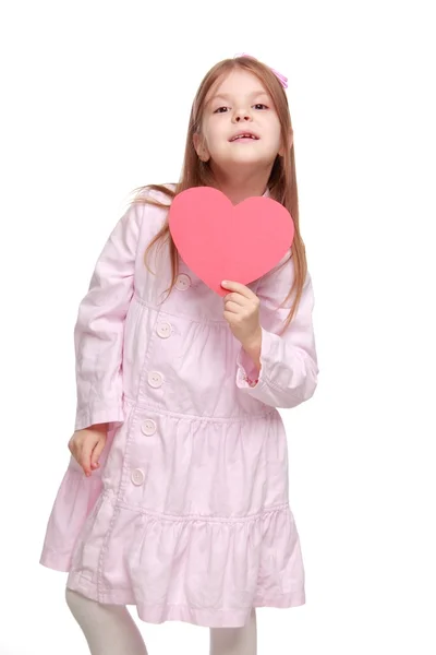 Bambina con un cuore — Foto Stock