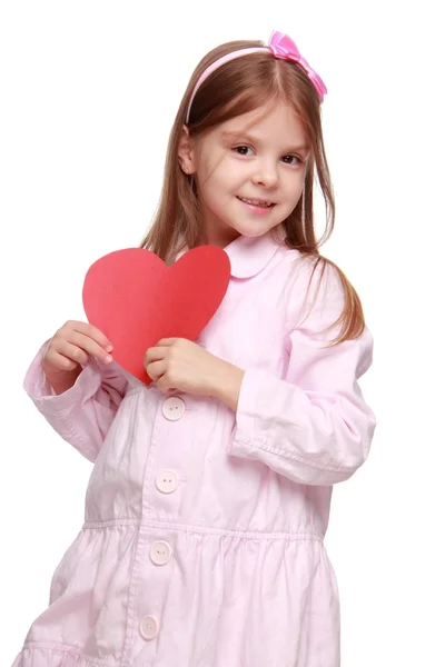 Menina com um coração — Fotografia de Stock