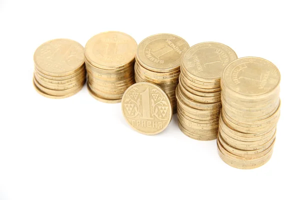One ukrainian hryvnia coin national currency of Ukraine — Stock Photo, Image