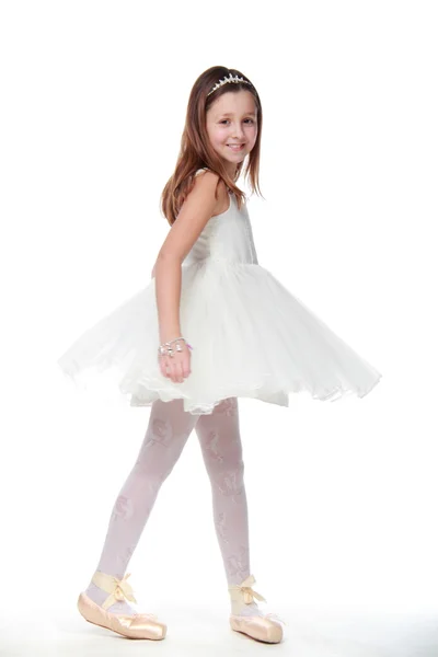 Young girl in a dancing costume and pointe — Stock Photo, Image