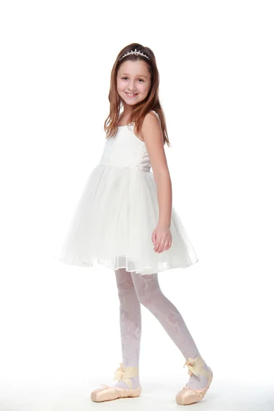 Young girl in a dancing costume and pointe — Stock Photo, Image