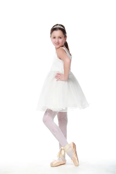 Young girl in a dancing costume and pointe — Stock Photo, Image