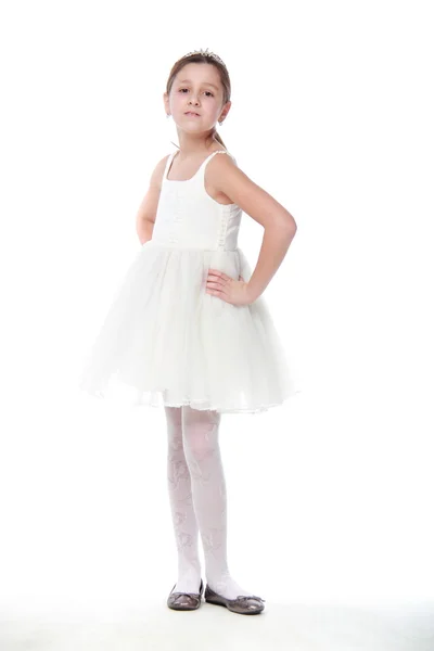 Happy young girl in a dancing costume — Stock Photo, Image