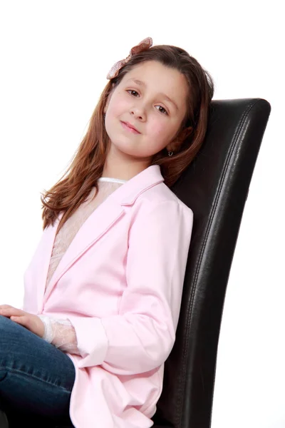 Bonito sorriso menina em desgaste casual — Fotografia de Stock