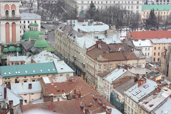 Die dächer von lviv, ukraine — Stockfoto