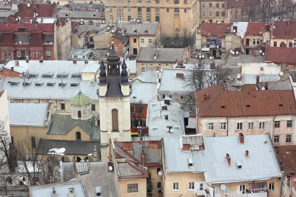 Os telhados de Lviv, Ucrânia — Fotografia de Stock