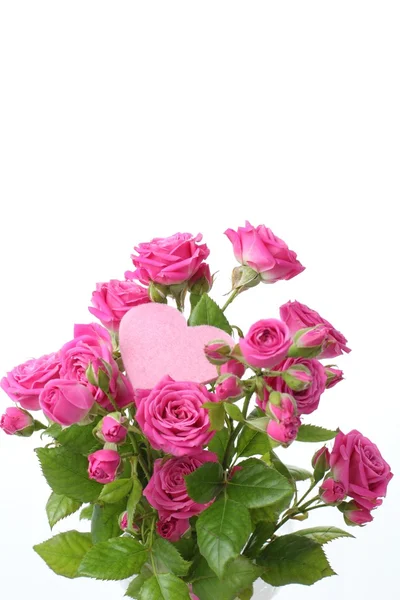 Růže kytice růžové srdce — Stock fotografie