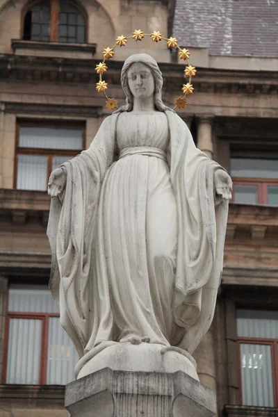 Sculpture at central street of west Ukraine city Lvov — Stock Photo, Image