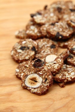 Çerezler üzerinde ahşap arka plan