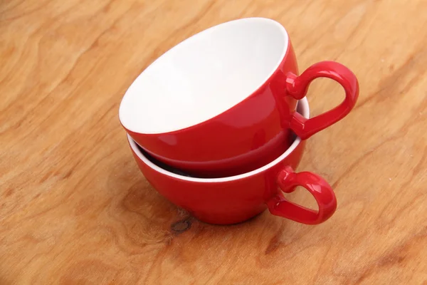 Two red empty cups — Stock Photo, Image