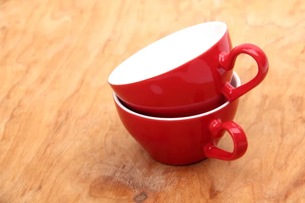 Two red empty cups — Stock Photo, Image