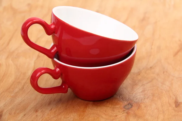 Two red empty cups — Stock Photo, Image