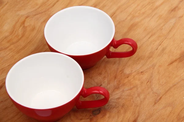 Two red empty cups — Stock Photo, Image