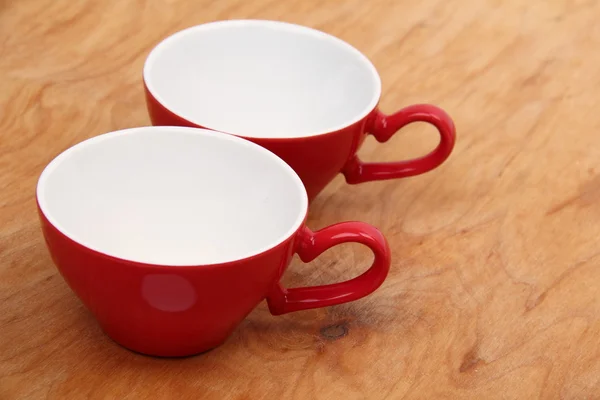 Two red empty cups — Stock Photo, Image