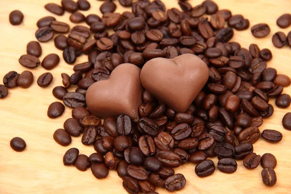 Chocolate heart-shaped candies — Stock Photo, Image