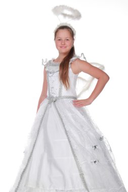 muhteşem beyaz elbiseli kız