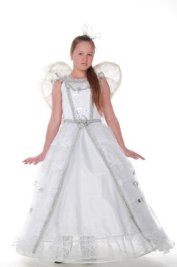 muhteşem beyaz elbiseli kız