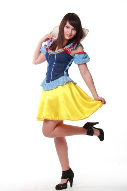 Girl dressed as Snow White clipart